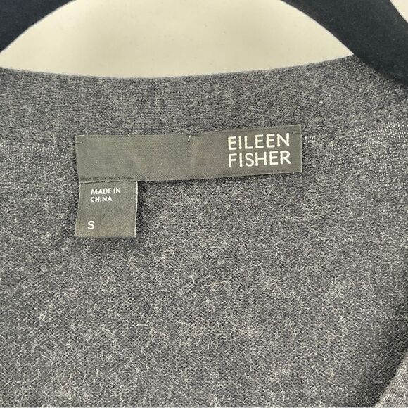 Eileen Fisher Gray Cashmere Blend Button-Up Cardigan W/ Sequins - Picture 2 of 5